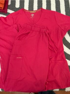 healing hands Hot Pink Women's Scrub Top and Drawstring Pants
